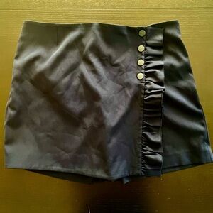 Tory Sport Navy Mini Skort with Ruffle and Button Accents